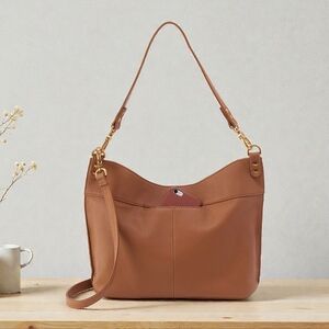 HOBO Pier Leather Tote Crossbody Bag Purse Luxury Warm Honey